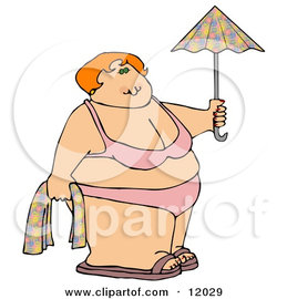12029_fat_woman_in_a_bikini_on_the_beach_holding_a_towel_and_umbrella.jpg